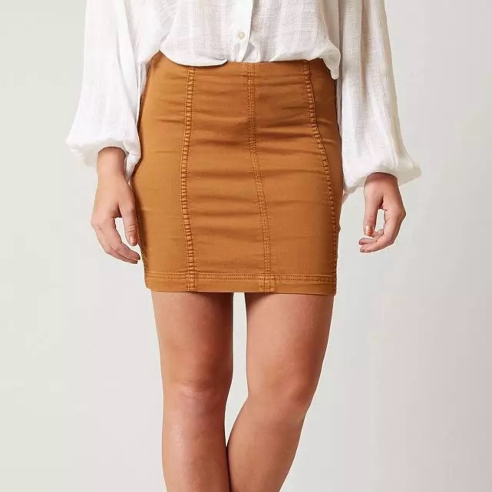 Free People Modern Femme Tan Mini Skirt